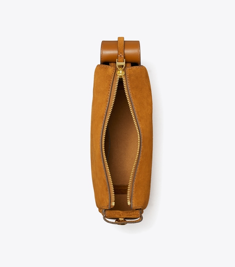 Tory Burch designer schultertaschen Kleine Romy Schultertasche aus Wildleder in Park Bench angle