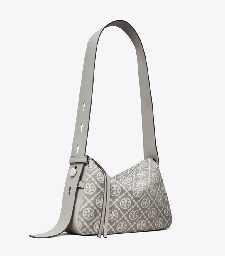 Tory Burch designer schultertaschen Kleine Romy Schultertasche mit T-Monogramm in Gray angle