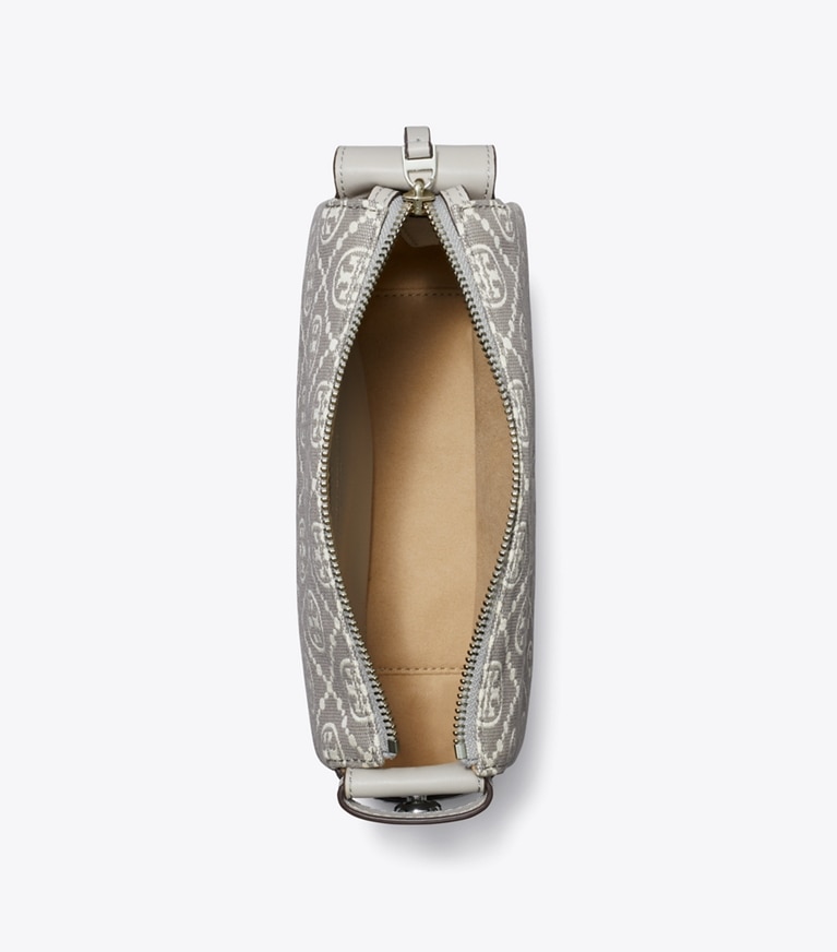 Tory Burch designer schultertaschen Kleine Romy Schultertasche mit T-Monogramm in Gray angle