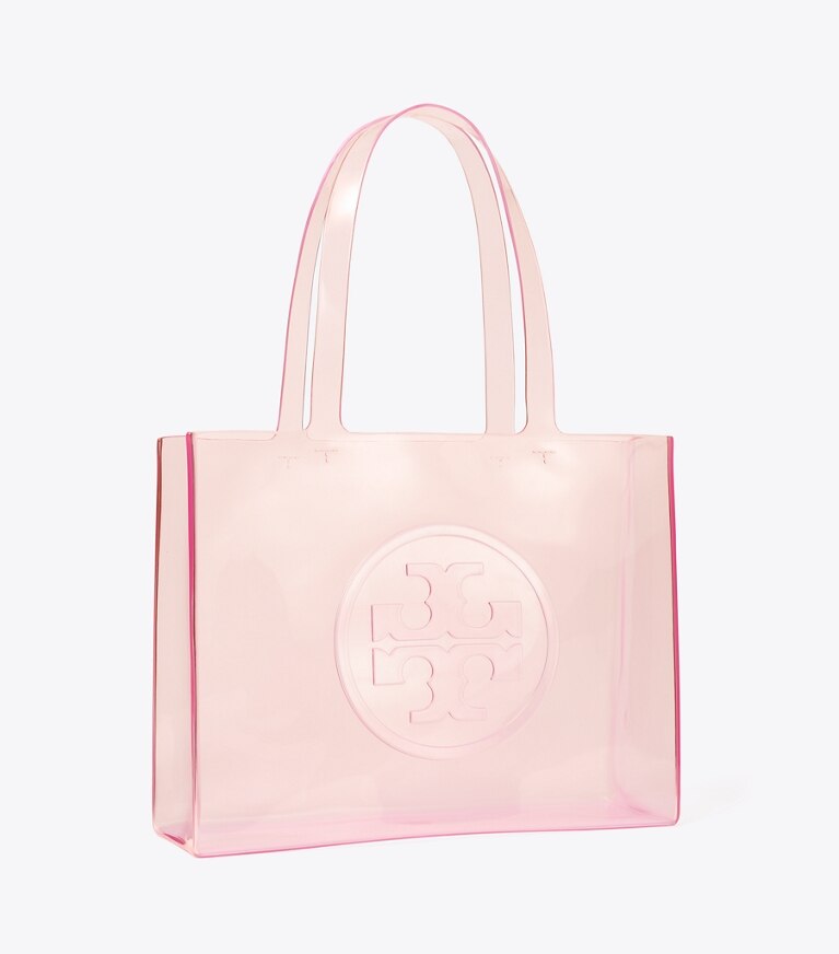 Tory Burch designer tote bags Kleine transparente Ella Tote Bag in Flamingo Pink angle