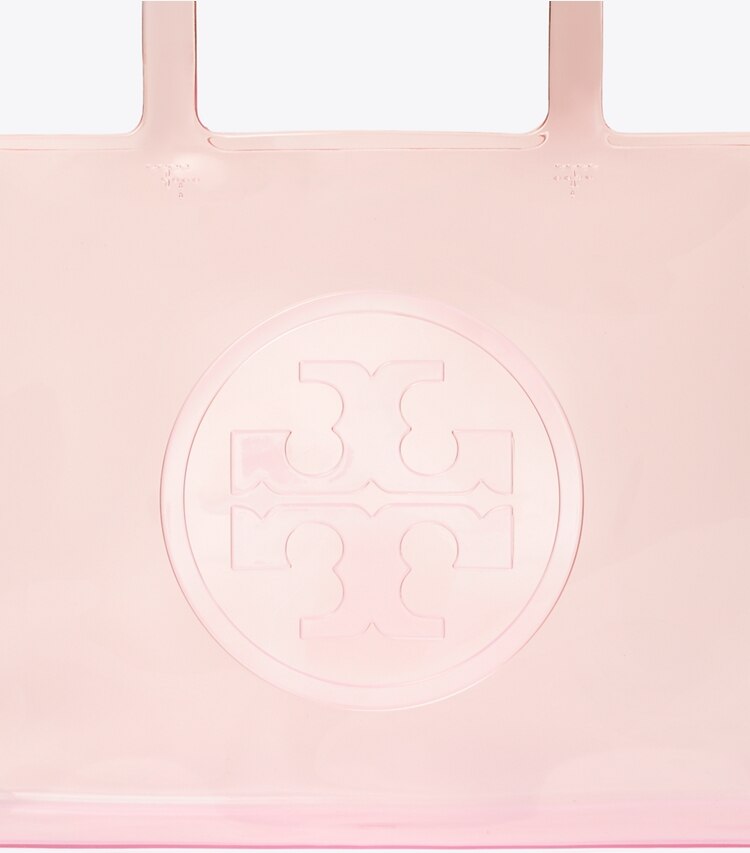 Tory Burch designer tote bags Kleine transparente Ella Tote Bag in Flamingo Pink detail