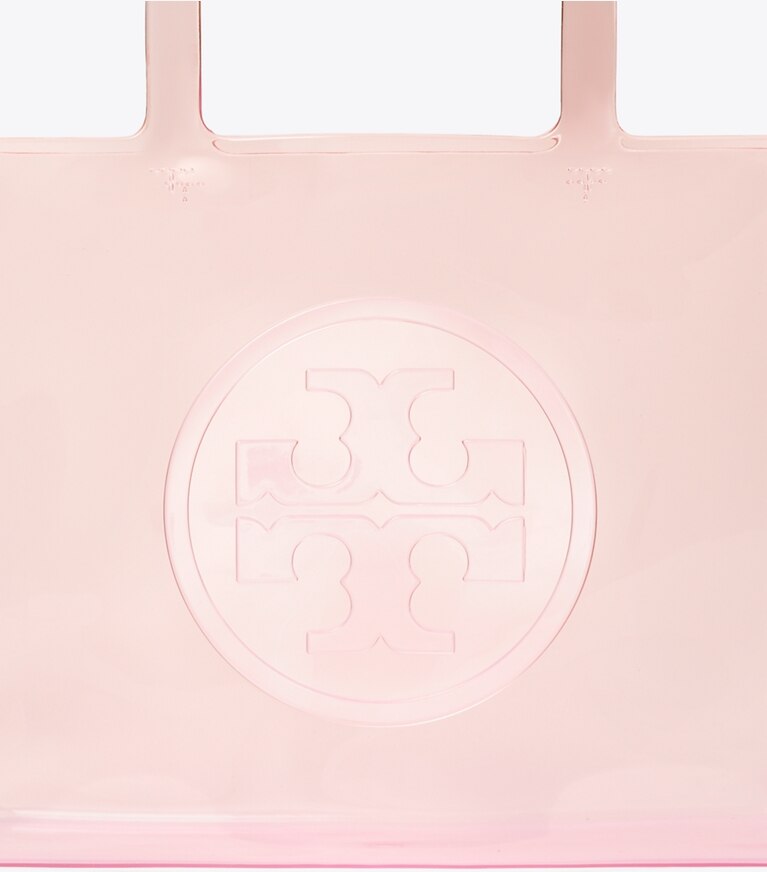 Tory Burch designer tote bags Kleine transparente Ella Tote Bag in Flamingo Pink detail