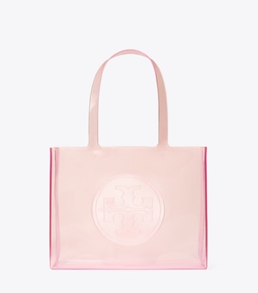 Tory Burch designer tote bags Kleine transparente Ella Tote Bag in Flamingo Pink front