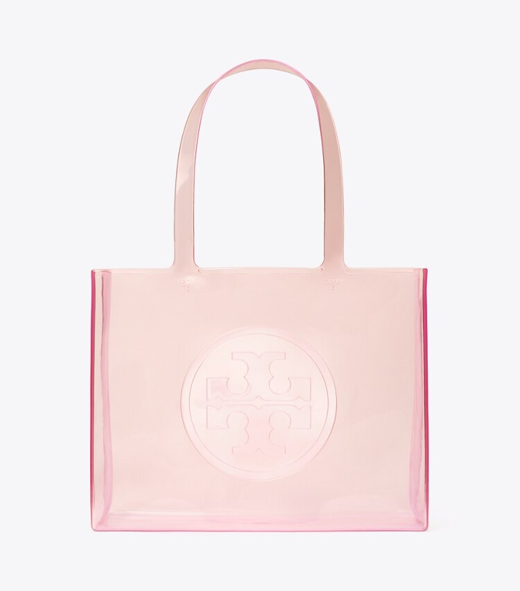 Tory Burch designer tote bags Kleine transparente Ella Tote Bag in Flamingo Pink front