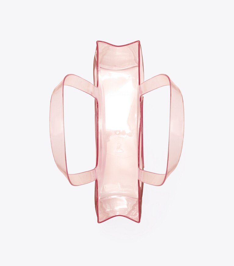 Tory Burch designer tote bags Kleine transparente Ella Tote Bag in Flamingo Pink von oben