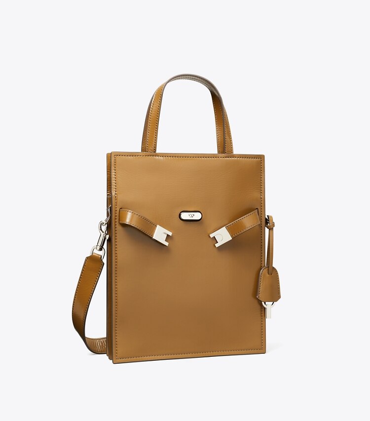 Tory Burch designer schultertaschen Kleiner Lee Radziwill Shopper in Soft Acorn angle