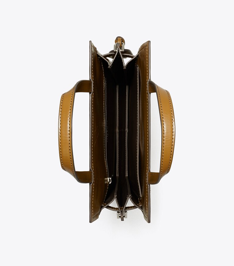Tory Burch designer schultertaschen Kleiner Lee Radziwill Shopper in Soft Acorn angle