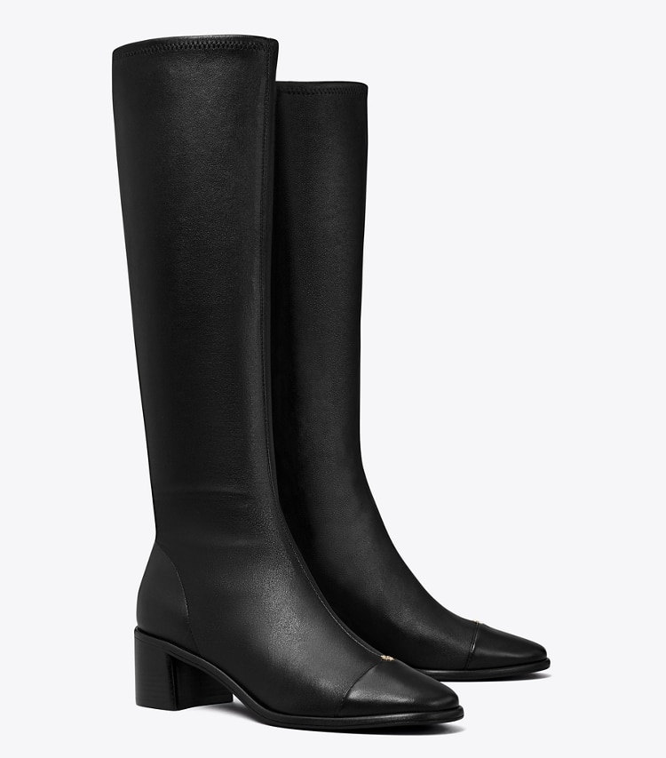 Tory Burch designer stiefel Kniehohe Stiefel mit Zehenkappe in PERFECT BLACK angle