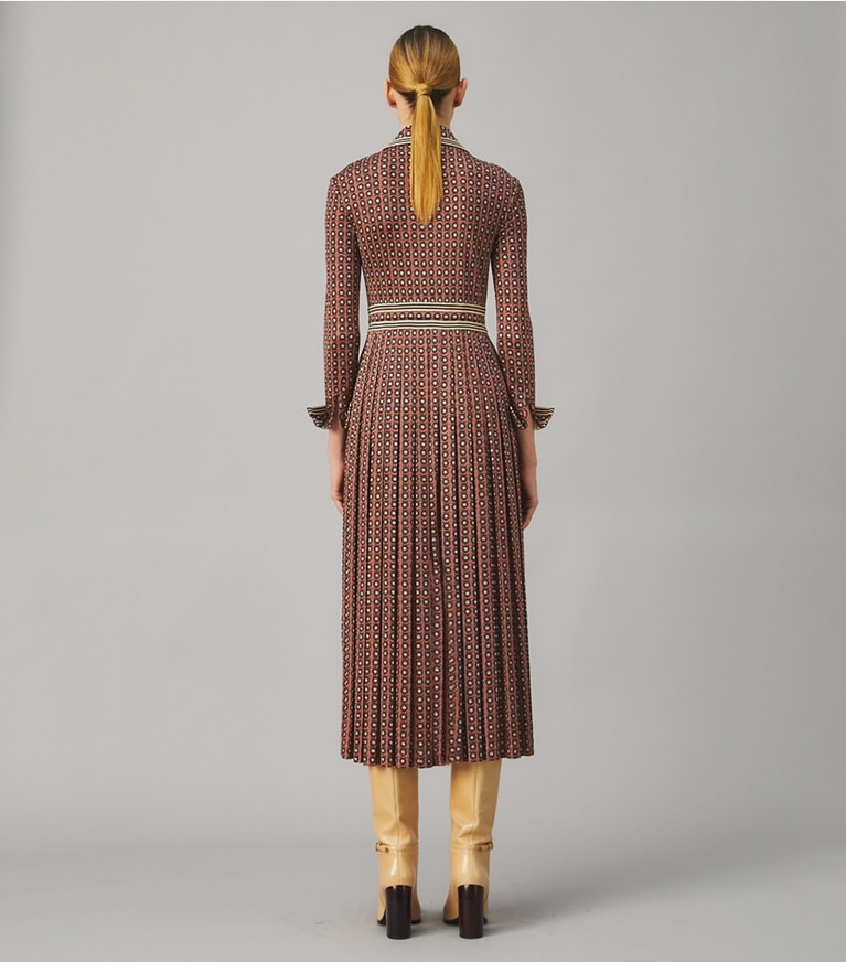 Tory Burch designer dresses Knit Shirtdress in  SUN GEO front