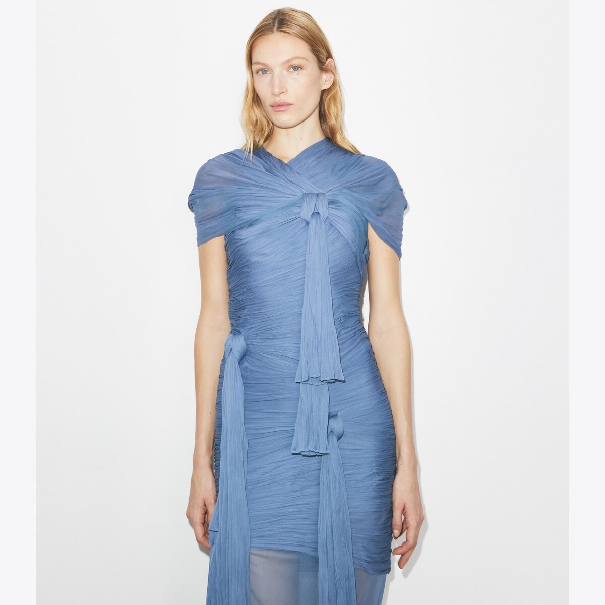 blue viscose dress Viscose-Jersey Midi Dress Blue