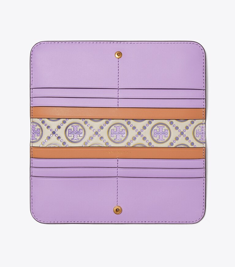 Kontrastierend geprägte, schmale Geldbörse mit Reißverschluss und  