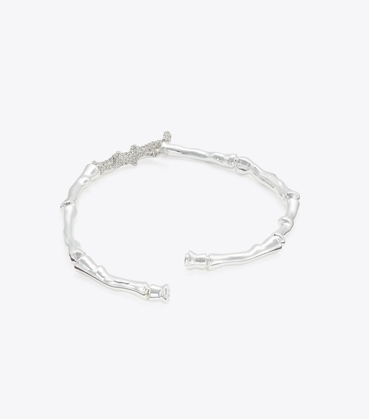 Tory Burch designer halsketten Korallen-Halskette in Light Silver / Crystal detail