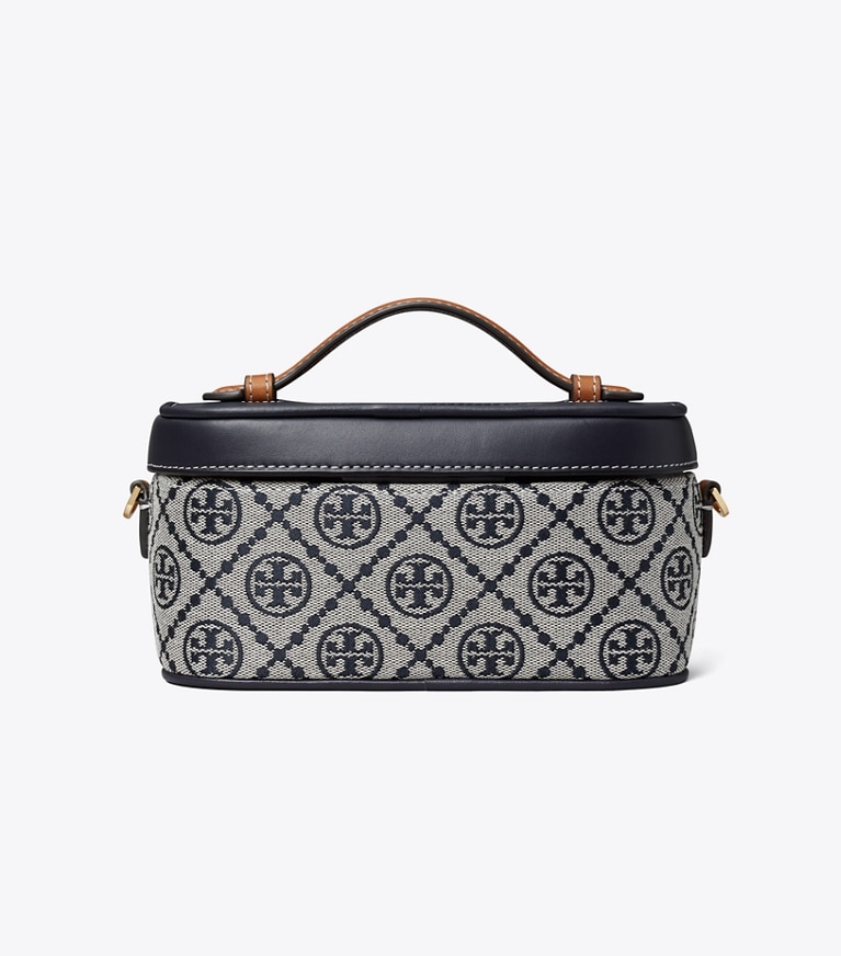 Tory Burch designer kleine taschen Kosmetiktasche mit T-Monogramm in Tory Navy angle