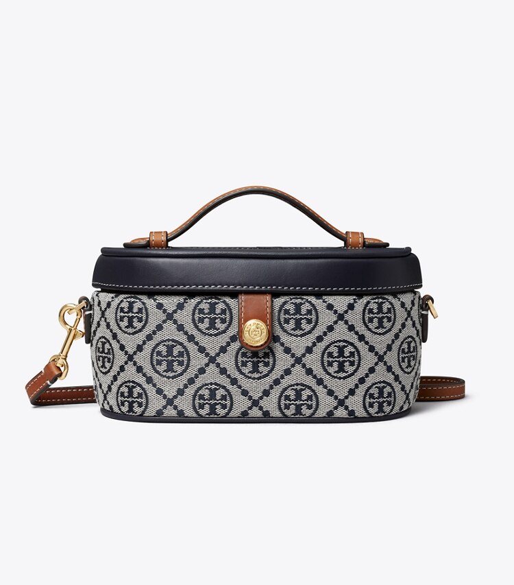 Tory Burch designer kleine taschen Kosmetiktasche mit T-Monogramm in Tory Navy front