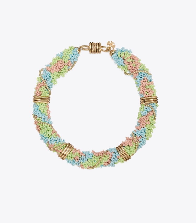 Tory Burch designer halsketten Kurze Perlenkette in Multi front