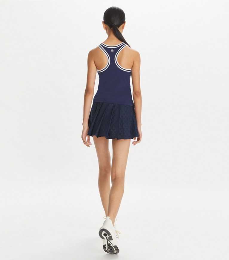 Tory Sport designer unterteile Kurzer Tennisrock aus Terry-Jacquard in Tory Navy front