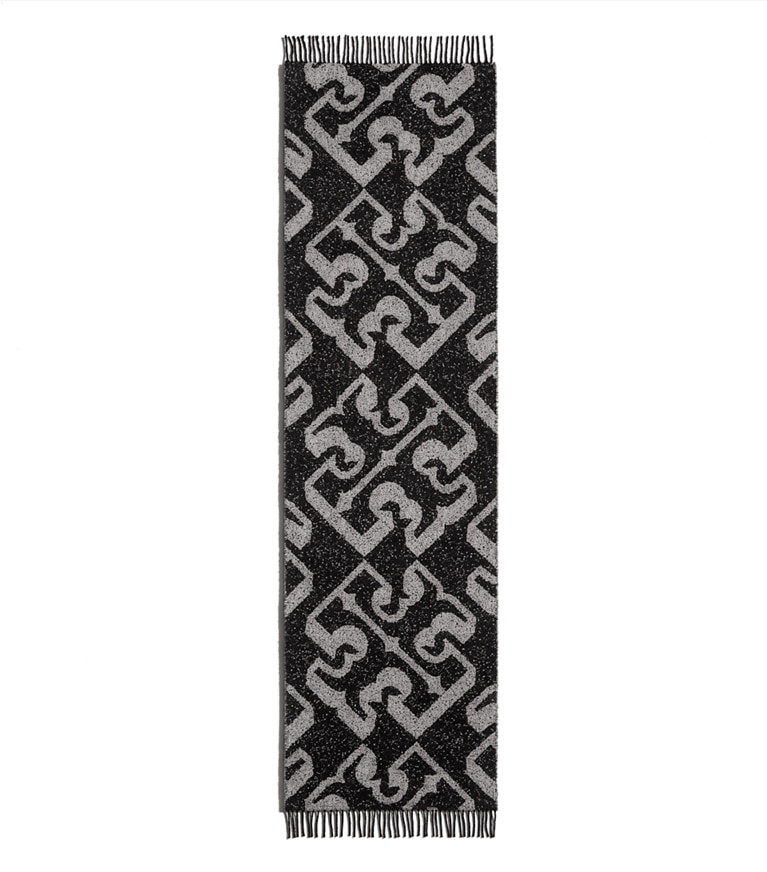 Tory Burch designer schals Länglicher Schal mit 3D-Logo in 3D Logo Oblong Black additional