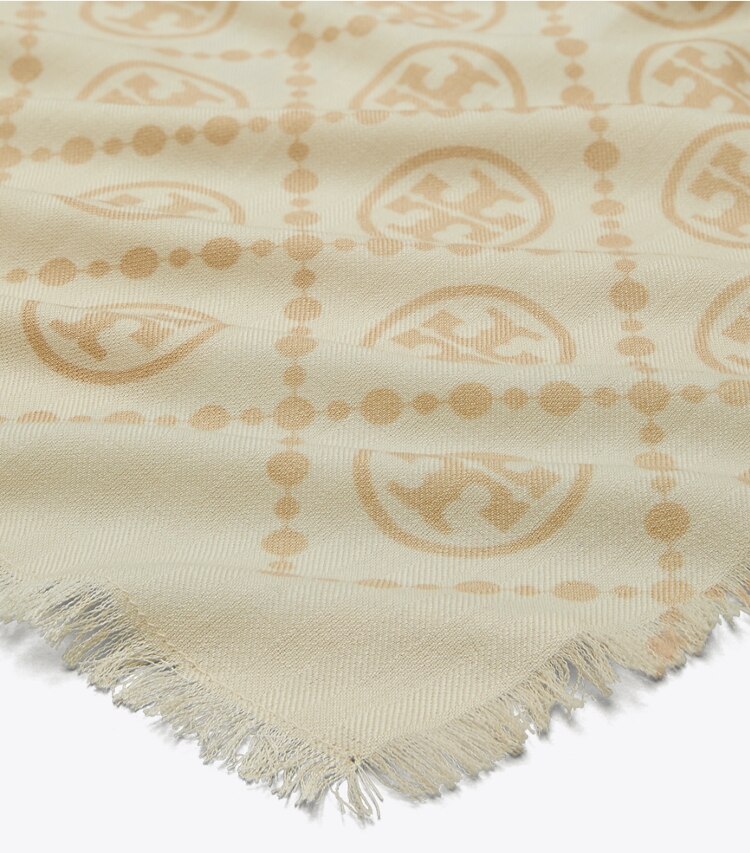 Tory Burch designer schals Länglicher Schal mit T-Monogramm in Neutral detail