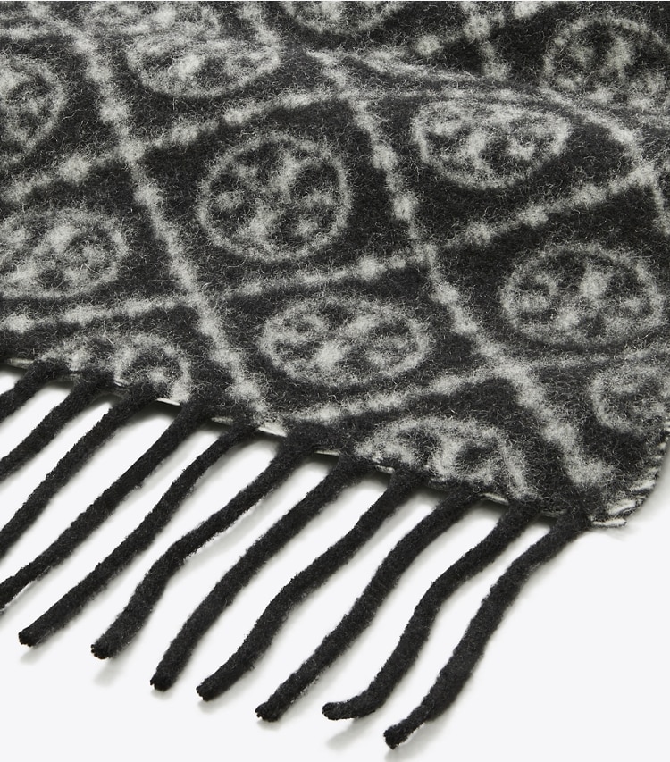 Tory Burch designer schals Länglicher Schal mit T-Monogramm in Black detail