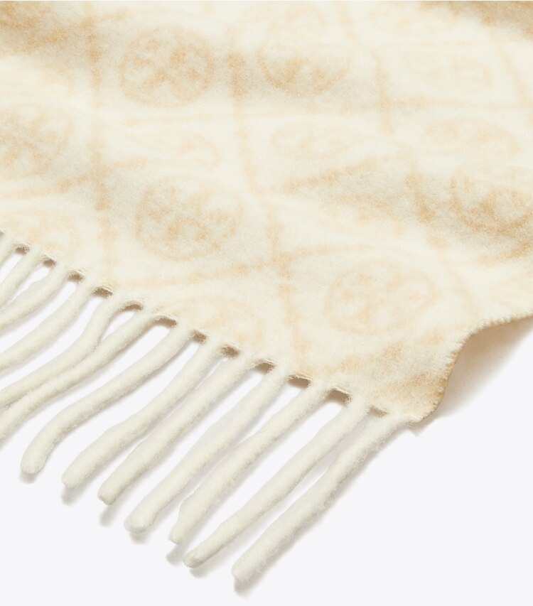 Tory Burch designer schals Länglicher Schal mit T-Monogramm in Ivory detail