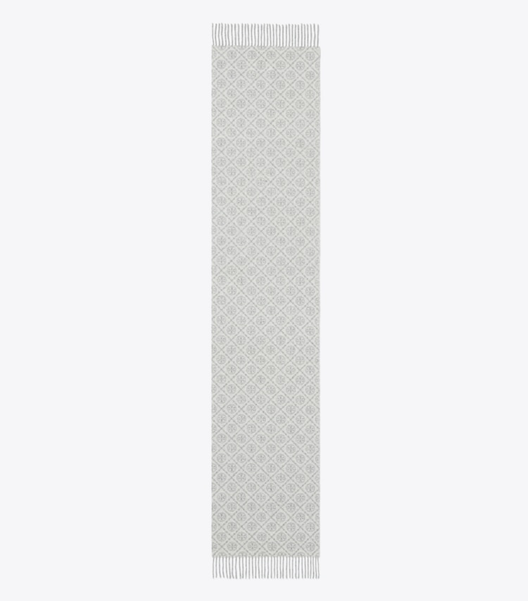 Tory Burch designer schals Länglicher Schal mit T-Monogramm in Gray von oben
