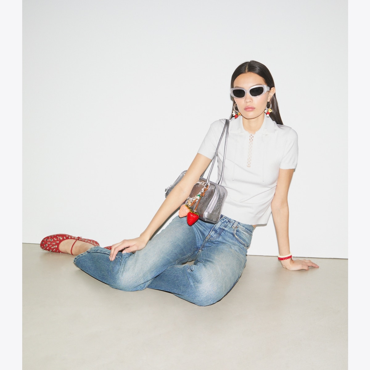 TORY BURCH ポロロゴセーター Jacquard Crewneck Top: Women's Designer Sweaters | Tory Burch