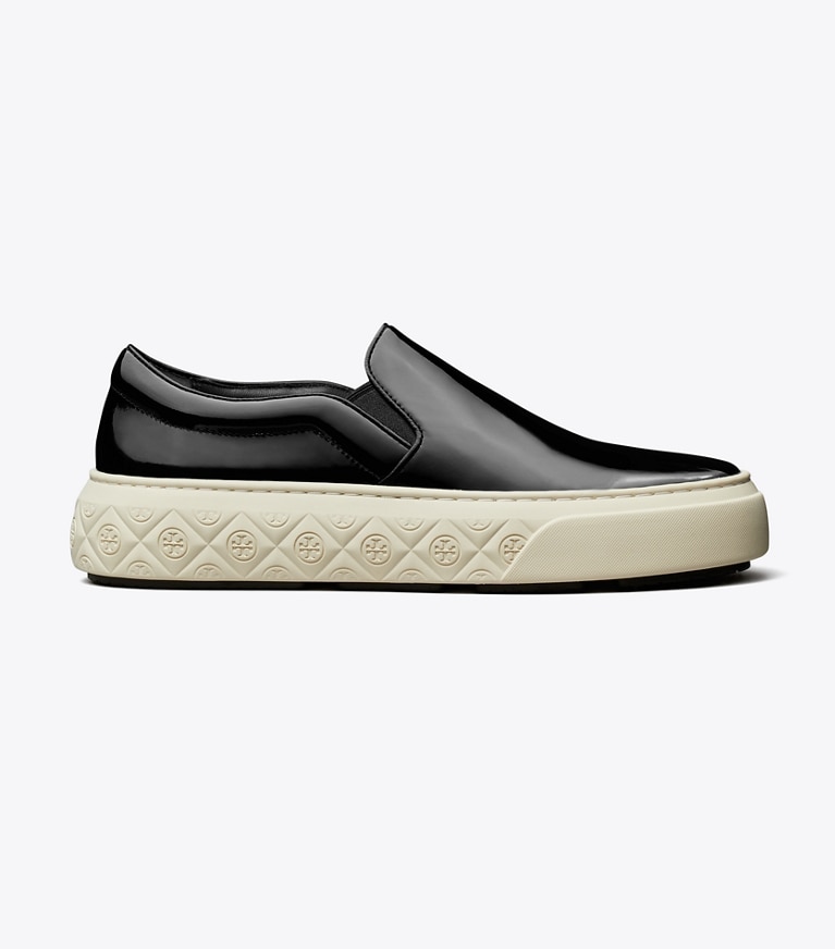 Tory Burch designer sneakers Ladybug Slip-On Sneaker in Black angle