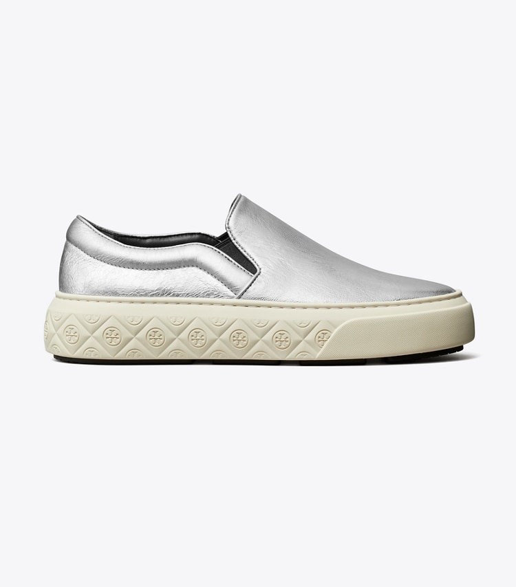 Tory Burch designer sneakers Ladybug Slip-On Sneaker in Silver side