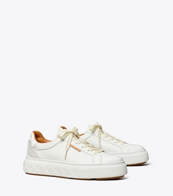 Tory Burch designer sneakers Ladybug Sneaker in WHITE / WHITE / WHITE angle