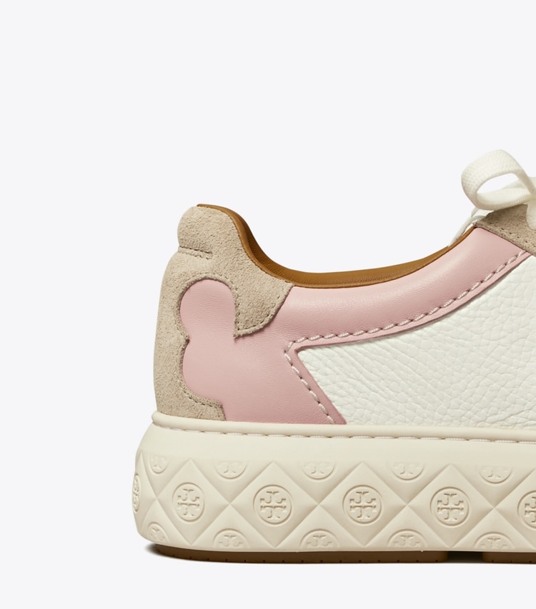 Tory Burch designer sneakers Ladybug Sneaker in NEW IVORY / CALCARE / ROSA detail