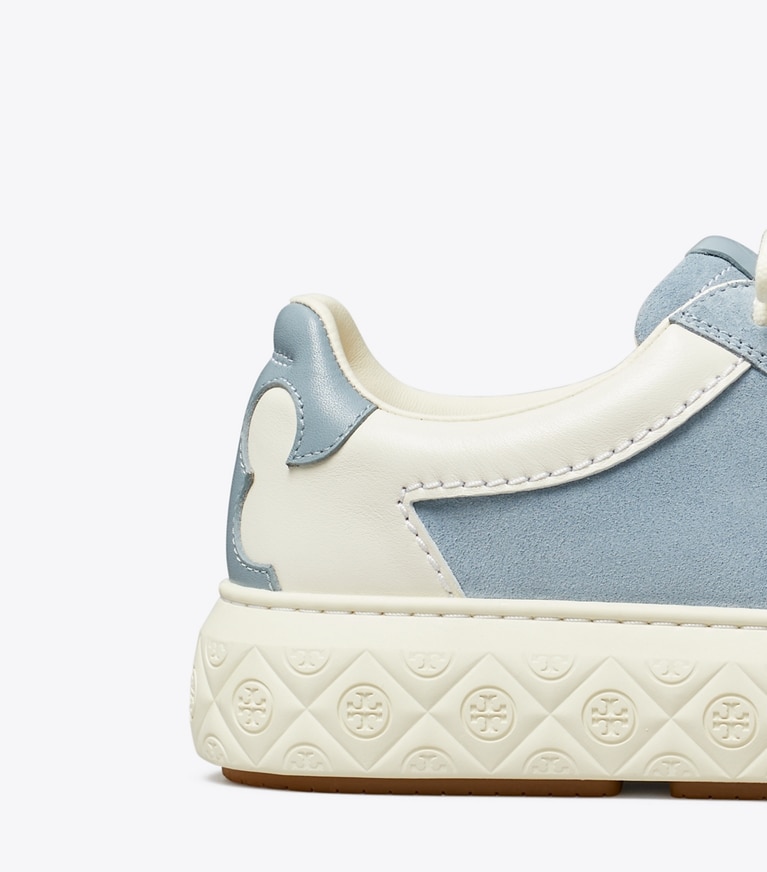 Tory Burch designer sneakers Ladybug Sneaker in ARIA BLUE / NEW IVORY / ARIA BLUE angle