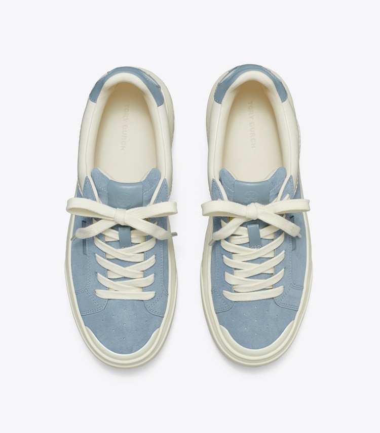 Tory Burch designer sneakers Ladybug Sneaker in ARIA BLUE / NEW IVORY / ARIA BLUE overhead