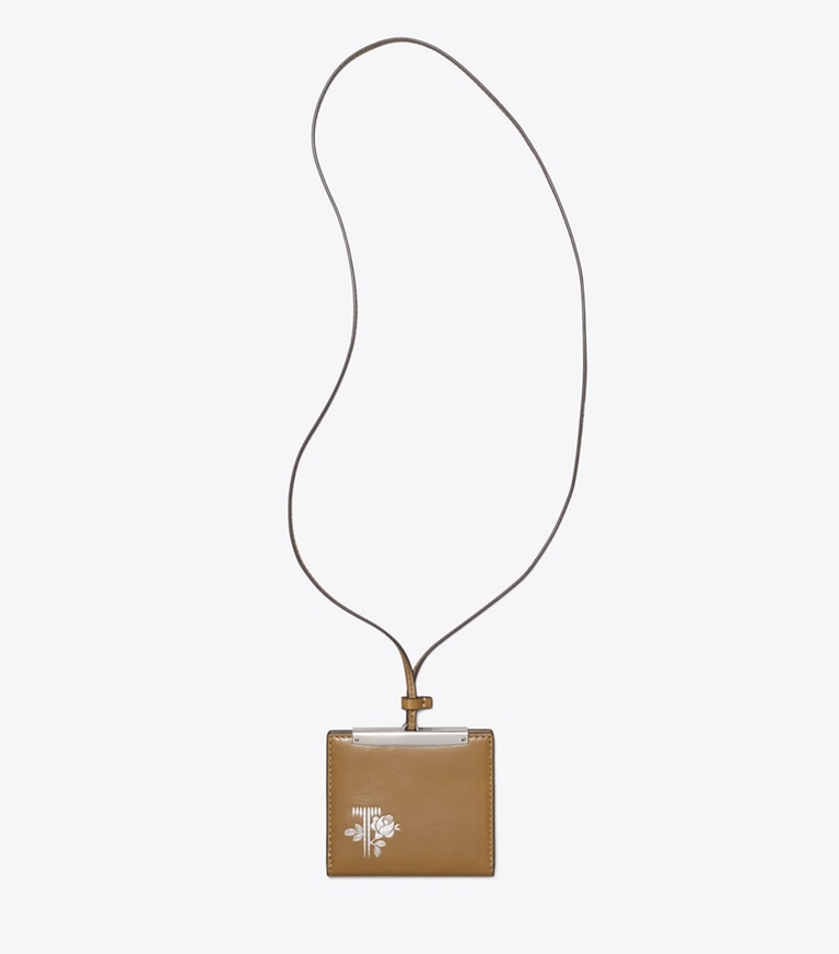 Tory Burch designer wallets Lanyard in WREN BROWN detail