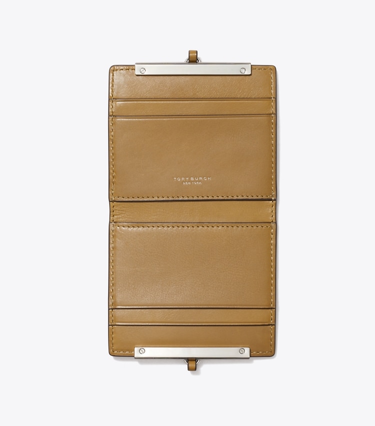Tory Burch designer wallets Lanyard in WREN BROWN overhead
