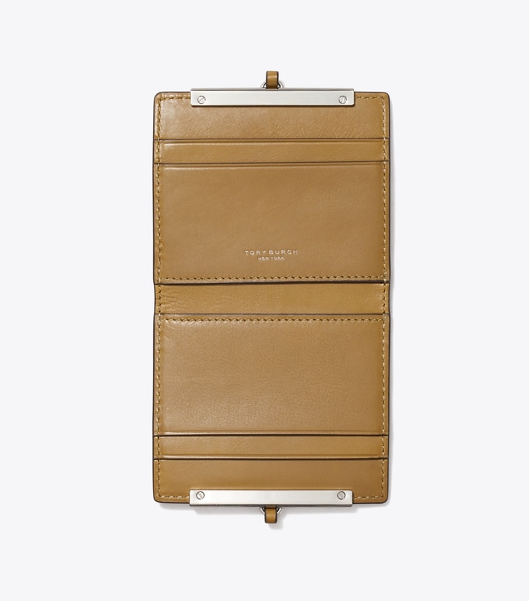 Tory Burch designer wallets Lanyard in WREN BROWN overhead