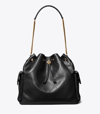 Large Charlie Quilted Drawstring Shoulder Bag