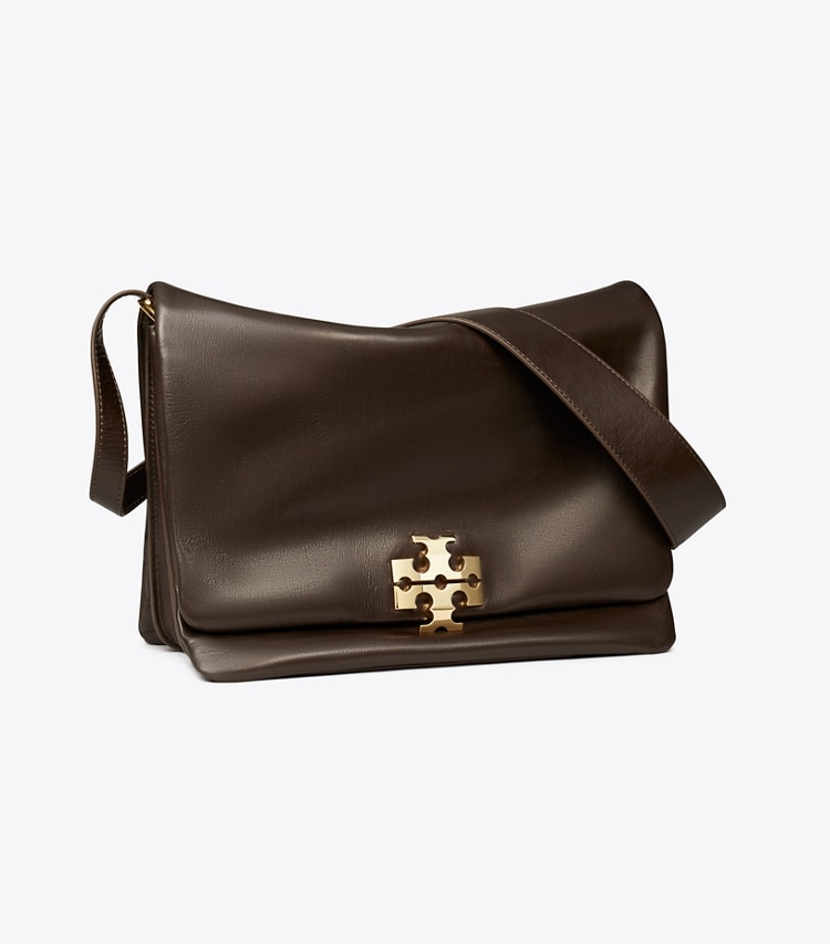 Tory Burch designer shoulder bags Large Charlie Runway Shoulder Bag in Warm Mahogany angle