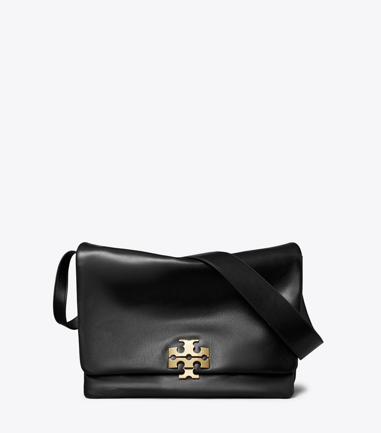 Tory Burch Large Charlie Runway Shoulder Bag — Black/gold