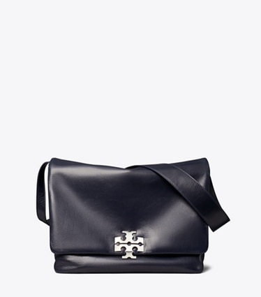 Tory Burch designer shoulder bags Large Charlie Runway Shoulder Bag in Perfect Navy front