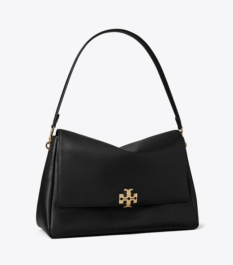 Tory Burch designer shoulder bags Large Charlie Shoulder Bag in Black angle