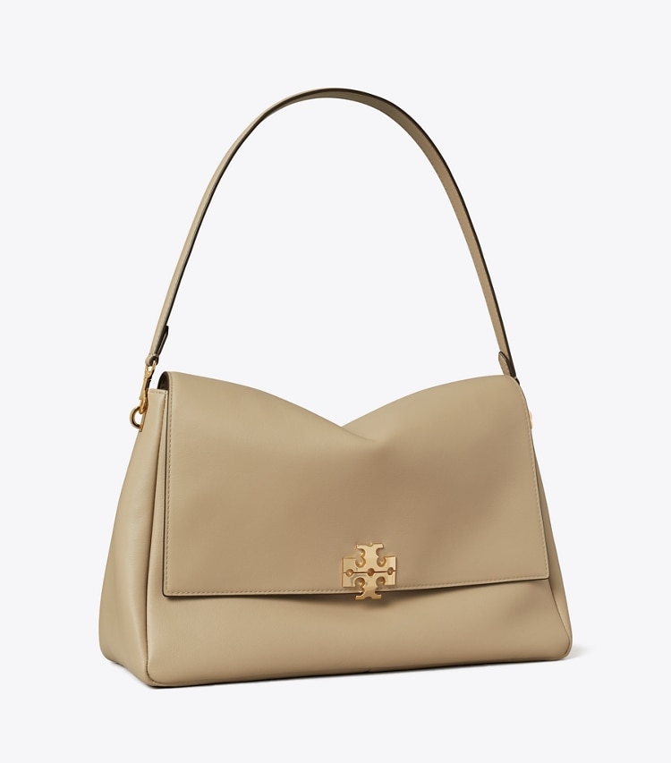 Tory Burch designer shoulder bags Large Charlie Shoulder Bag in Soft Cement angle