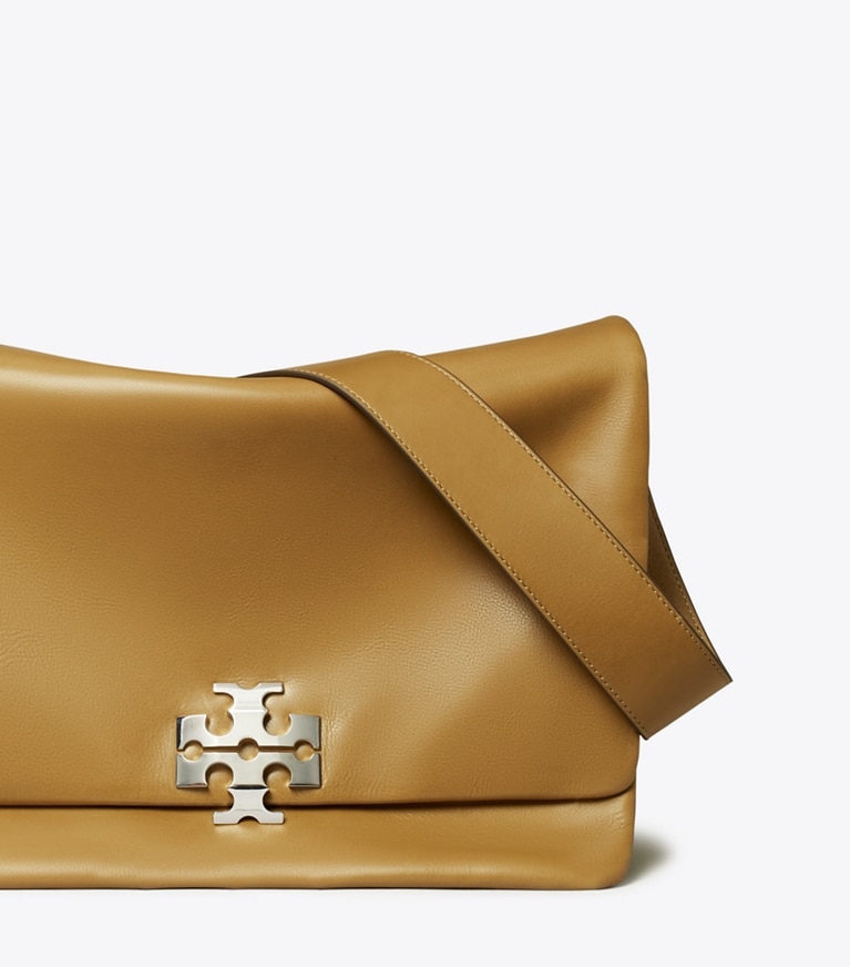 Tory Burch designer shoulder bags Large Charlie Shoulder Bag in WREN BROWN angle