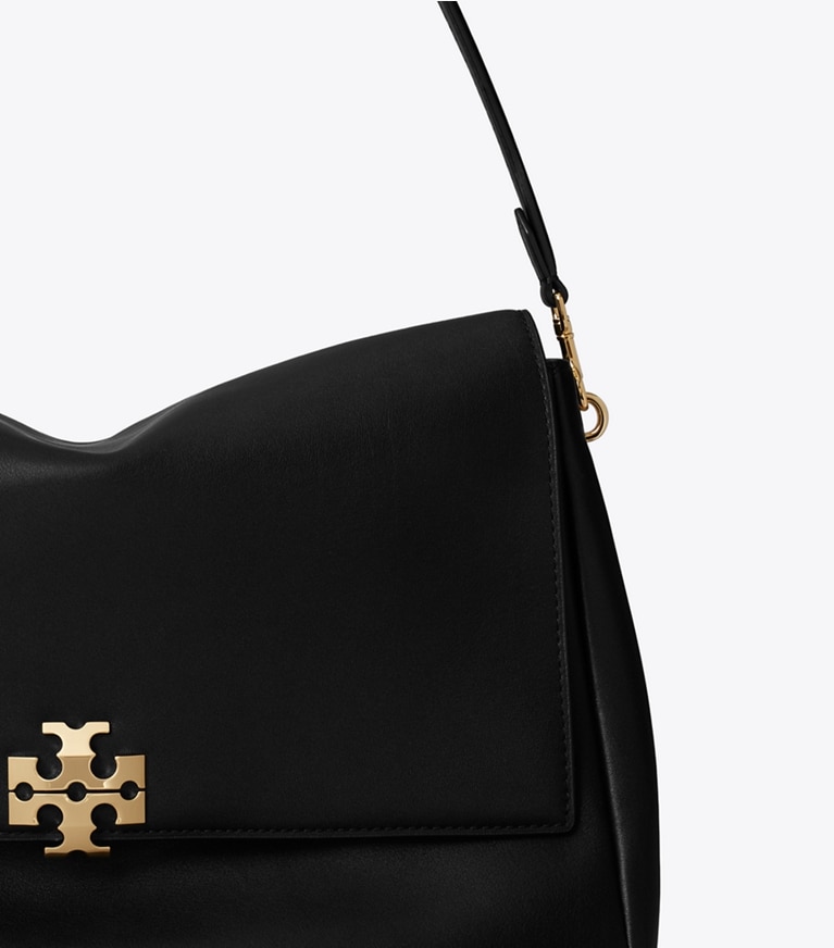 Tory Burch designer shoulder bags Large Charlie Shoulder Bag in Black detail