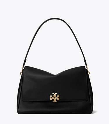 Tory Burch designer shoulder bags Large Charlie Shoulder Bag in Black front