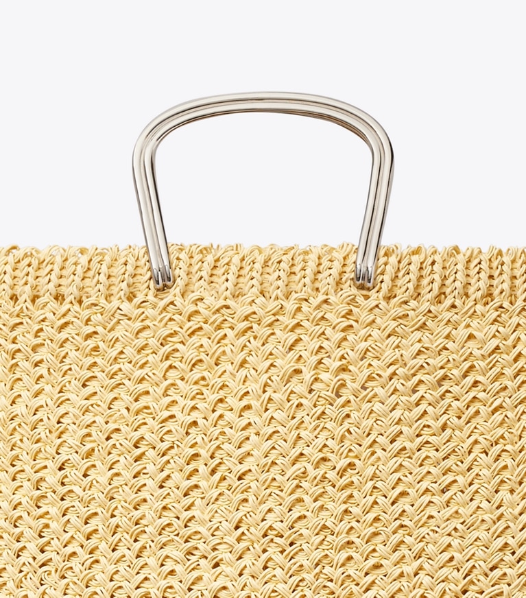 Tory Burch designer tote bags Large Crocheted Tote in Natural detail