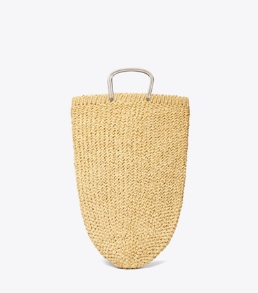 Tory Burch designer tote bags Large Crocheted Tote in Natural front