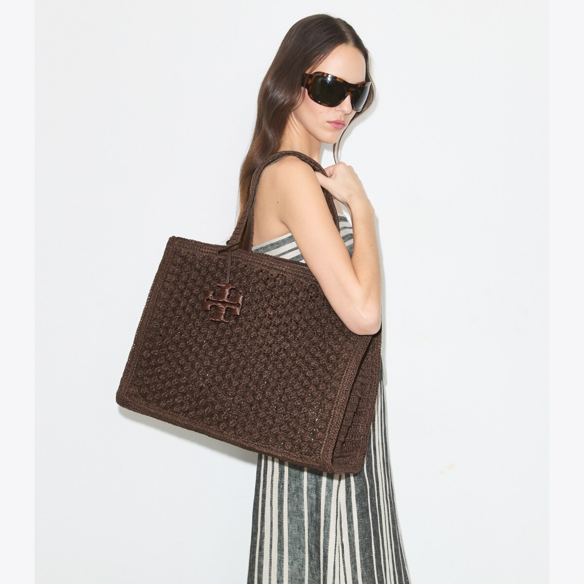 Large Ella Hand-Crocheted Popcorn Tote: Women