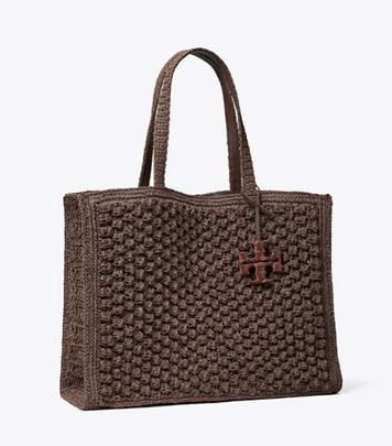 【GW値下げ】Tory Burch かぎ編みバッグ かごバッグ トートバッグ Large Handwoven Basket Tote: Women's Designer Tote Bags | Tory Burch