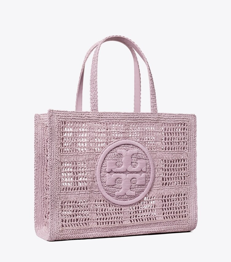 Tory Burch designer tote bags Large Ella Hand-Crocheted Tote in Pale Purple angle