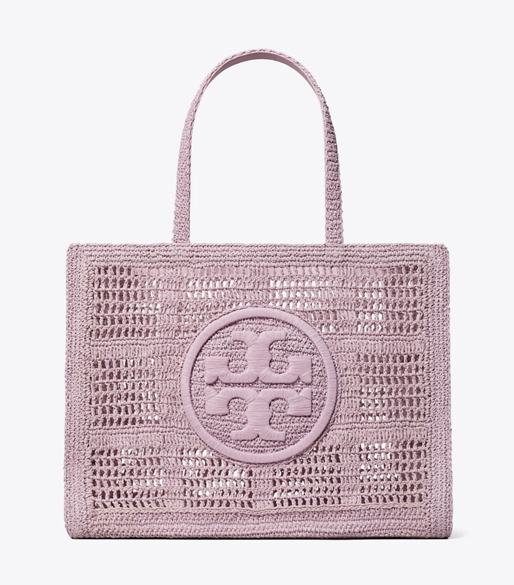 Tory Burch designer tote bags Large Ella Hand-Crocheted Tote in Pale Purple front